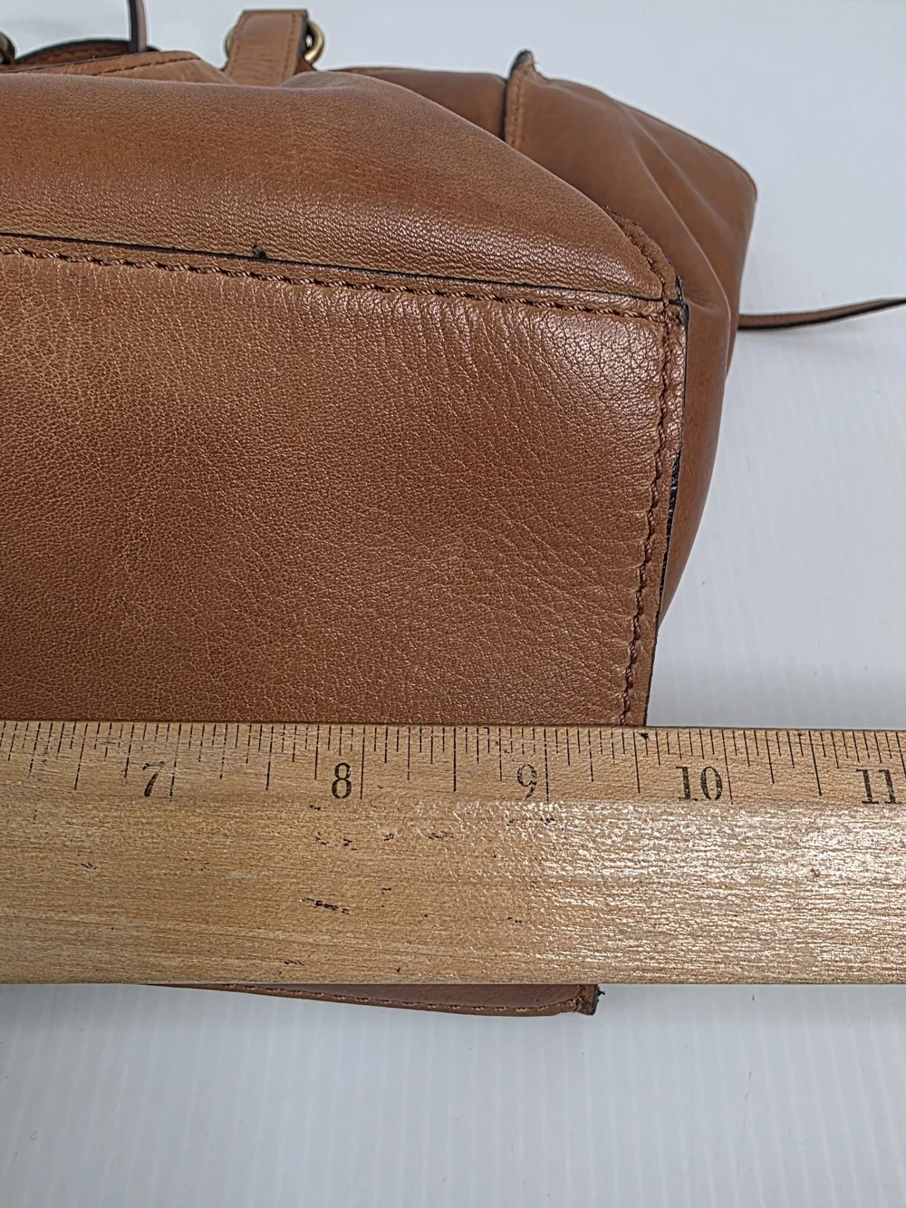 Women's Brown Woven-Trim Leather Crossbody Tote